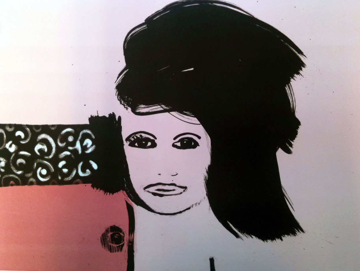 Illustrasjon  May-Lise Hoel©, litografisk trykk, «I Am Not Like Anybody Else» Illustrasjonen viser et ansikt