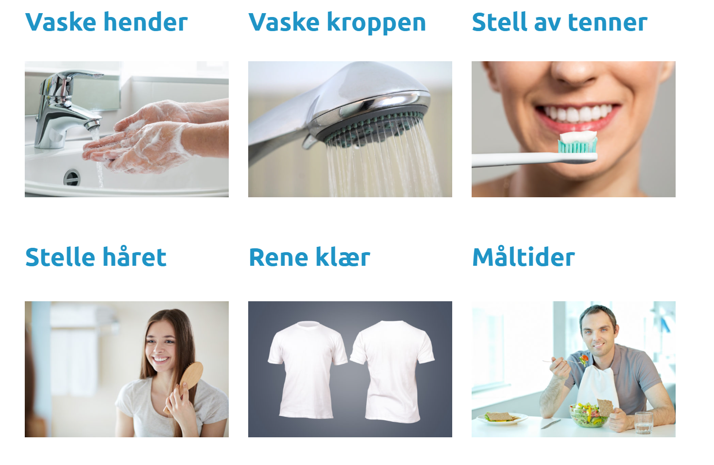 Skjermbilde av e-læring personlig hygiene