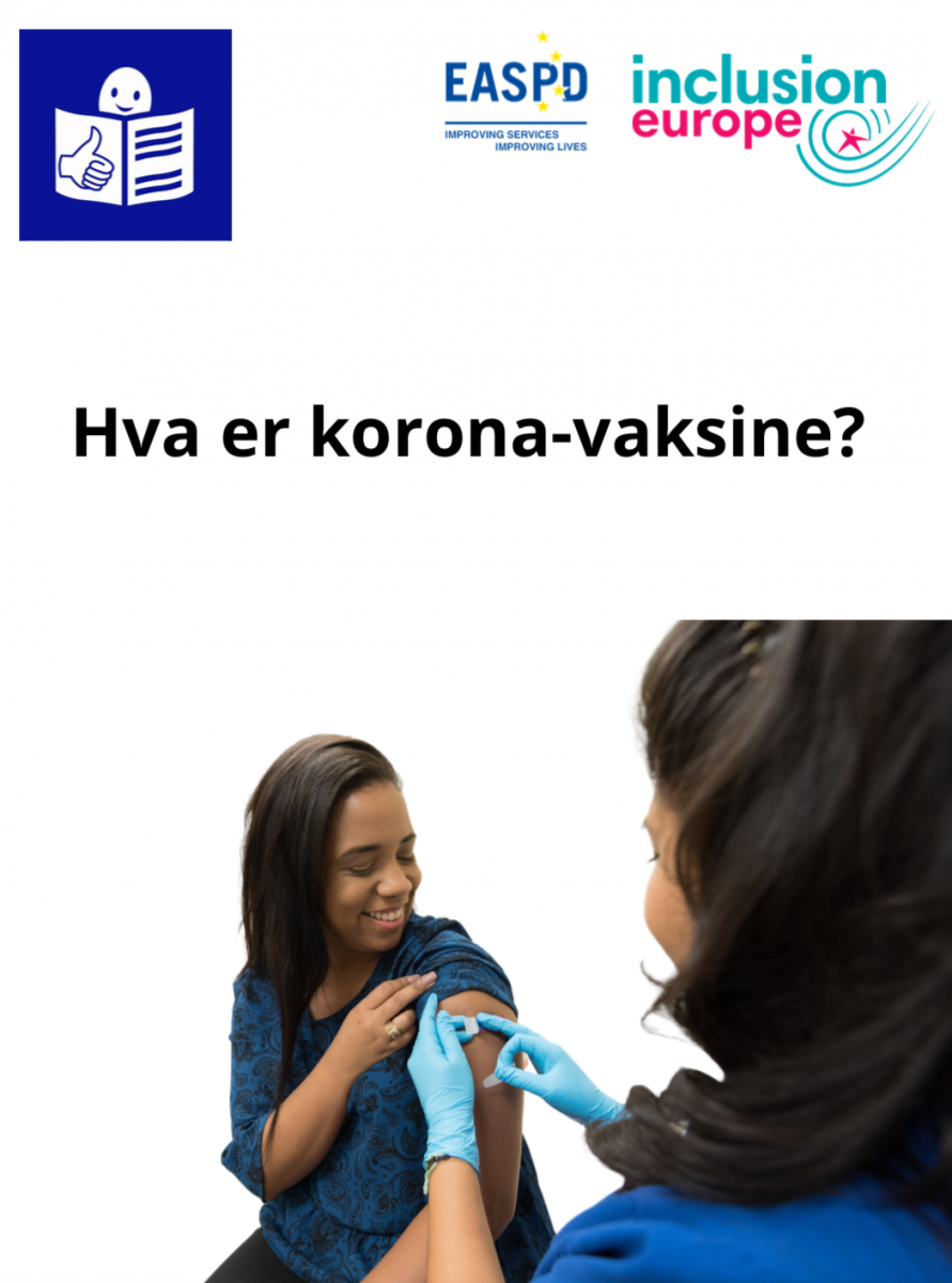 Bilde av forsiden av lettlest hefte om korona-vaksine