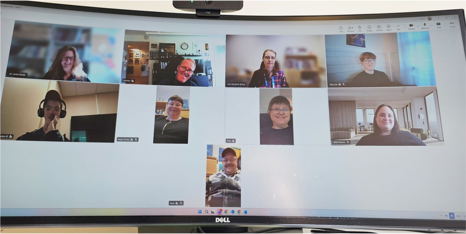 Bilde av referansegruppa på digitalt møte. 