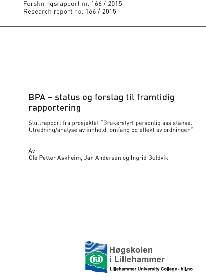 Bilde av rapport 166/2015 BPA status og forslag til framtidig rapportering
