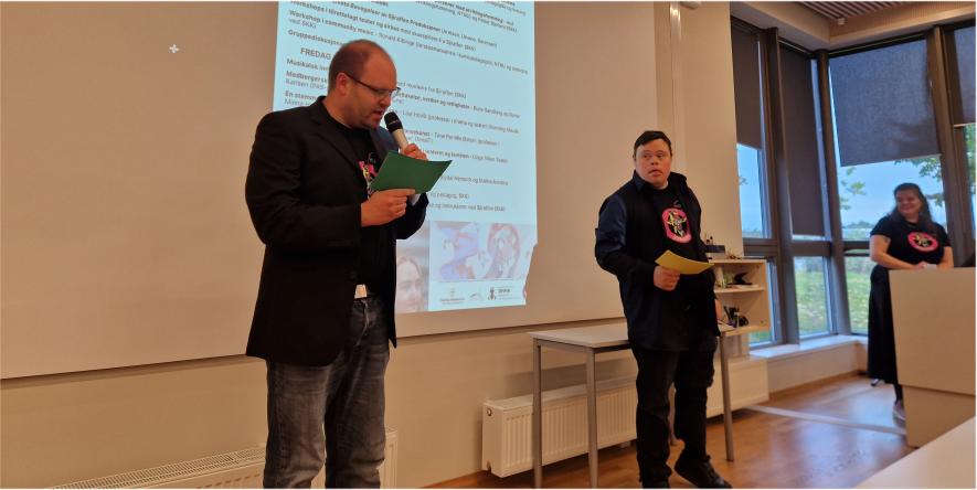 Halvard Damm Laupstad og Didrik Austmo Pedersen var konferansierer på første seminardag