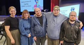 Bildet fra venstre: Brita Aaslie-Fjell, Rikke Torgersen, Sigurd Tofastrud, Jan-Ruben Pedersen Eriksen og Mats Evensen. Foto: Eivind Bjerksetmyr.