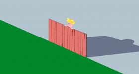 Illustrasjon av en person som ser over et gjerde. Illustratør Aleksander Bo Arntsen 